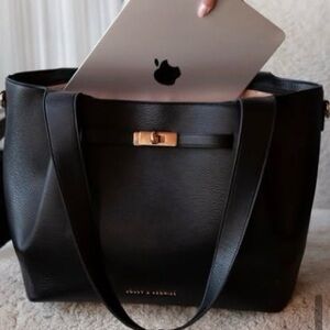 Poppy & Peonies 10th Anniversary Poppy Tote - Black